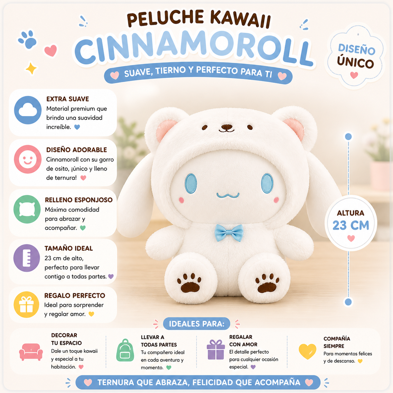 Peluche Cinnamon Roll oso peq