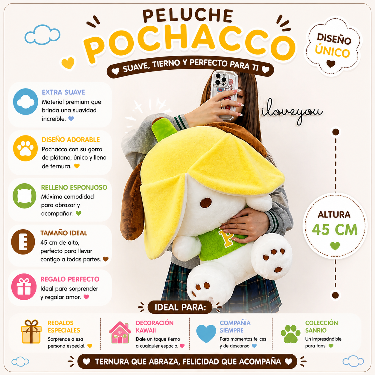 Peluche Pochacco Banana mediano
