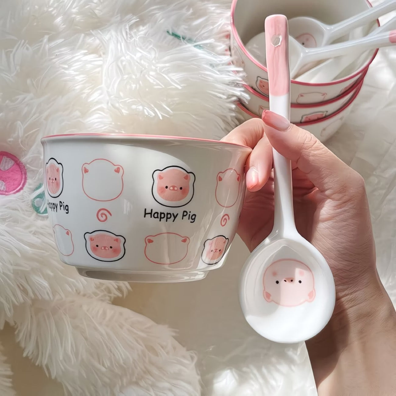 Set de bolw y cucharon de cerdito