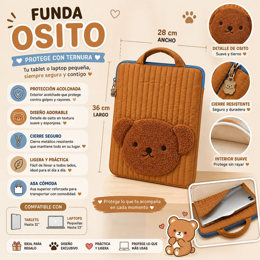 Bolso para computadora de oso