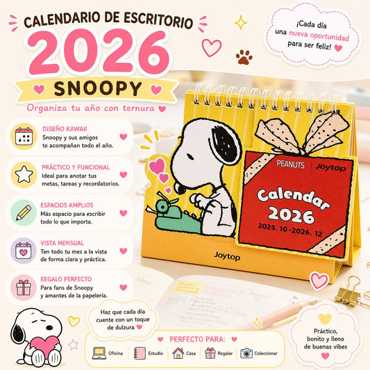 Calendario de mesa Snoopy amarillo