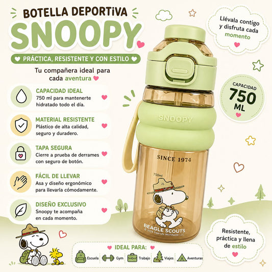 Botella Verde Snoopy Camper