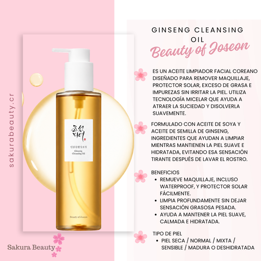Limpiador facial en aceite Ginseng Cleansing Oil - Beauty of Joseon